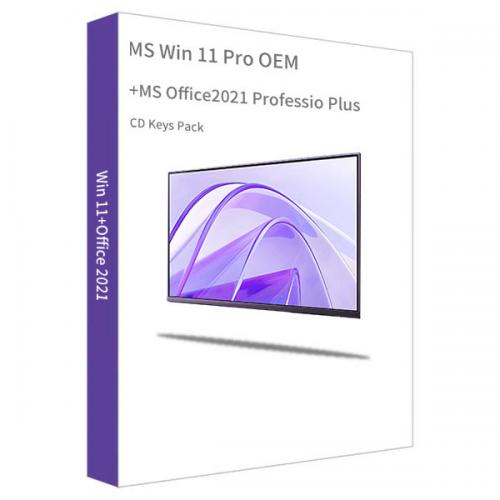 Official MS Win 11 Pro OEM + MS Office 2021 Professional Plus CD Keys Pack
